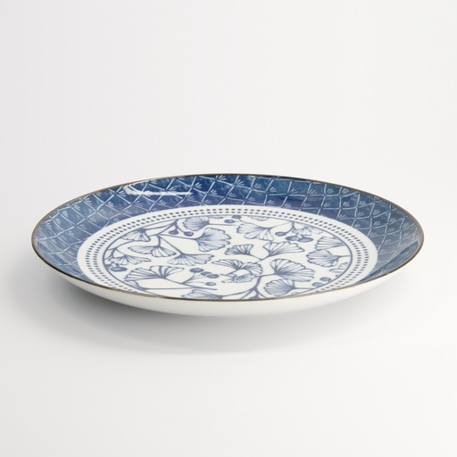 [16720] Flora Japonica Plate 25.7x3cm Gingko TN-8027/A 3/24
