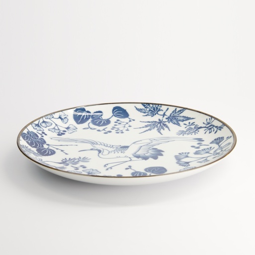 [16722] Flora Japonica Plate 25.7x3cm Crane TN-8027/C 3/24