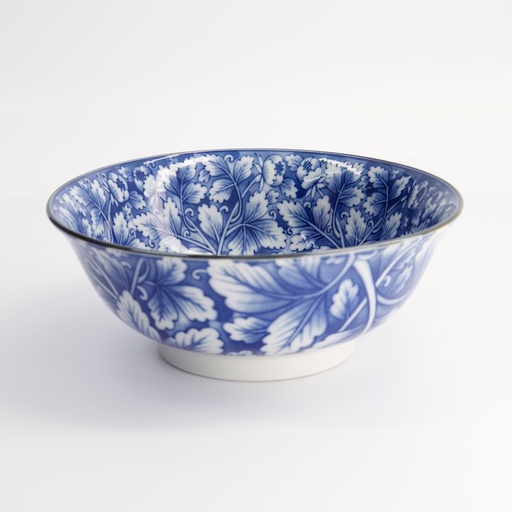 [16538] Hana Blue Mixed Bowls Ramen 20.5x8cm 1200ml Dami Botan FK-8446/A 3/24