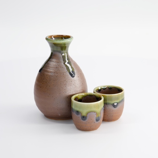 [16546] Sake Set Iga Oribe 1:2 300ml/50ml YW-8423/E 1/36