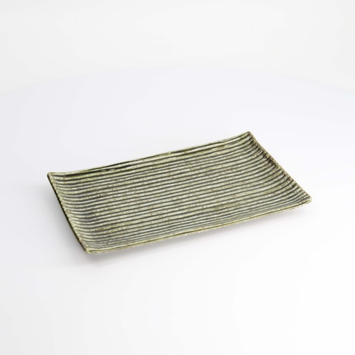 [16309] Mino Craft Rectangular Plate 23.8x15cm Green 5/40