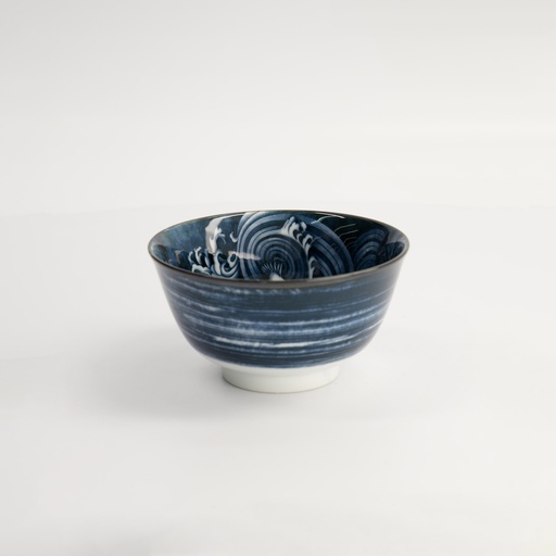 [18693] Japonism Crane Small Tayo Bowl 12.7x6.8cm 350ml Black 18693 6/48