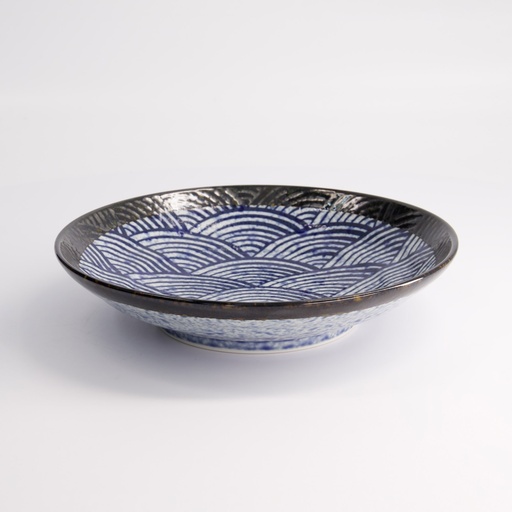 [18579] Aisai Seigaiha Shallow Bowl 22.5x5cm 600ml YT-159-051 18579 4/32
