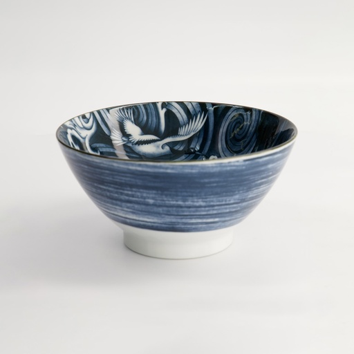 [18744] Japonism Crane Tendon Bowl 17.8x8.8cm 1000ml Black 4/32