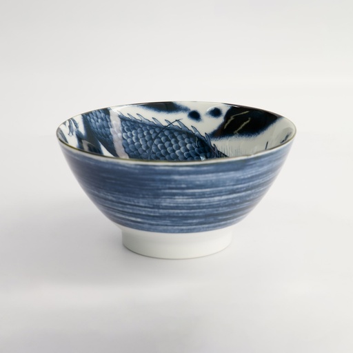[18745] Japonism Dragon Tendon Bowl 17.8x8.8cm 1000ml Black 4/32