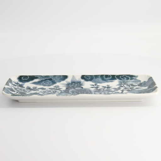 [18749] Japonism Lion Plate 28.5x14x2.5cm Black 6/48