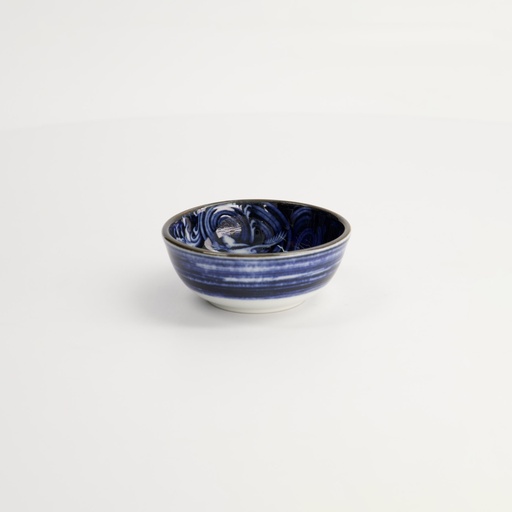 [18751] Japonism Crane Dish 8.7x3.7cm 95ml Blue 12/144
