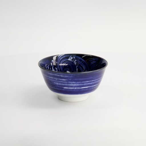 [18755] Japonism Crane Small Tayo Bowl 12.7x6.8cm 350ml Blue 6/48