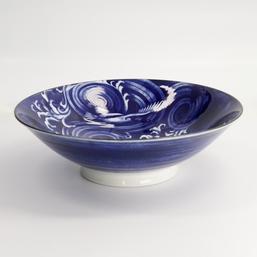 [18764] Japonism Crane Menbachi Bowl 25.2x7.7cm 1600ml Blue 3/24
