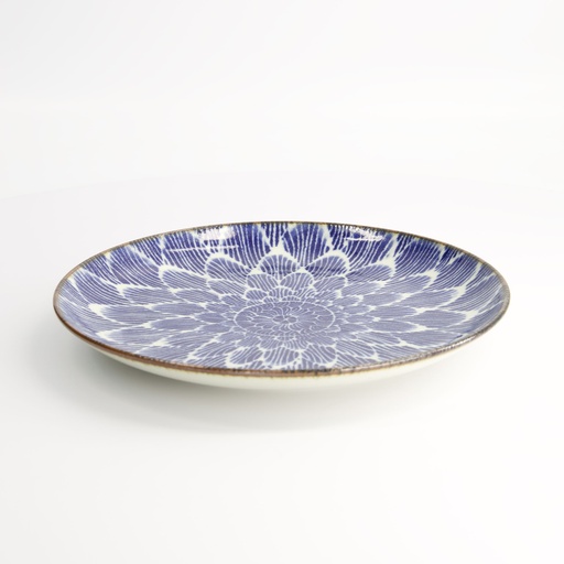 [18889] Ohuke Dahlia Round Plate 25x3cm FK-2105/C 4/24