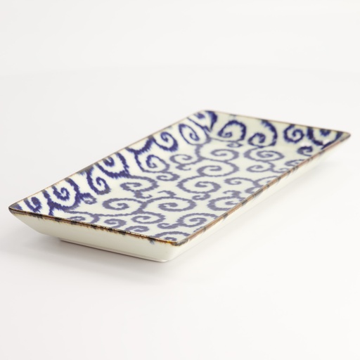 [18902] Ten Karakusa Plate 23x11.5x2.5cm FK-2102/B 6/48