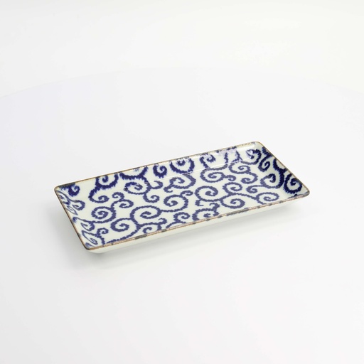 [18902] Ten Karakusa Plate 23x11.5x2.5cm FK-2102/B 6/48