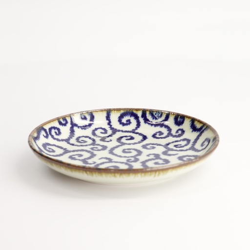 [18903] Ten Karakusa Round Plate 15.8x2.5cm FK-2103/B 12/96