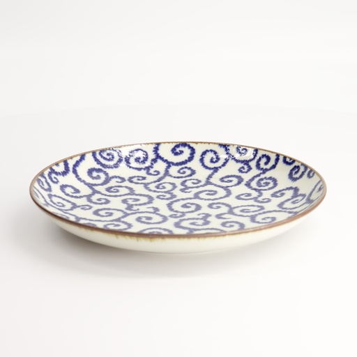 [18904] Ten Karakusa Round Plate 21.5x3cm FK-2104/B 6/24