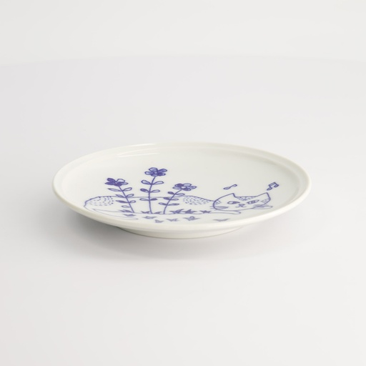 [18969] Neko Maruke Cat Plate 14.3x1.8cm 54005009 6/96