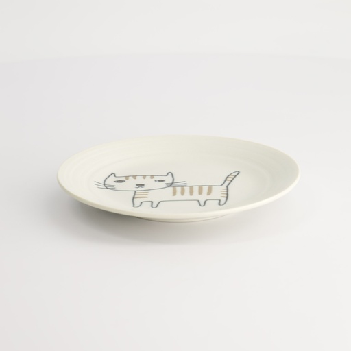 [18979] Neko Maruke Cat Plate 14.3x2cm 54005012 6/96