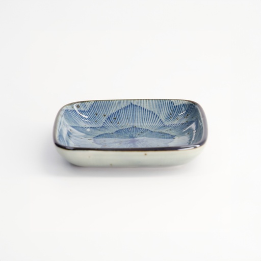 [20605] Mashiko Sauce Dish Square 9x1.6cm Bellflower Blue HB-5851/C 12/192