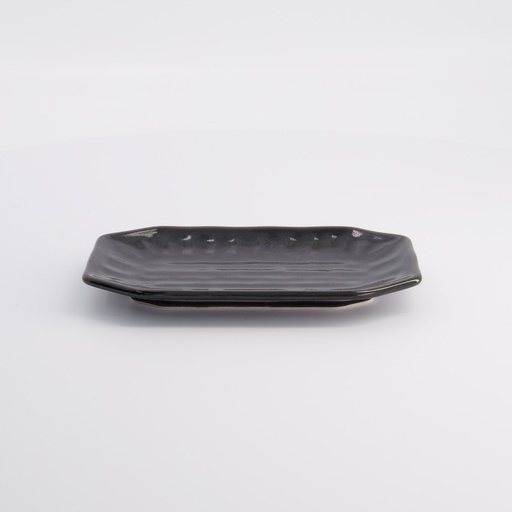[20700] Mino Craft Rectangular Plate 19x11.2x2cm Black 12/72