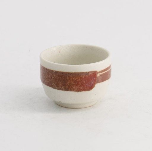[20940] Sake Cup 6x4cm 60ml Kobiki-Nuriwake Wh/Br. 12/240