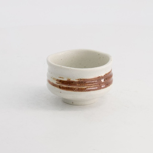 [20944] Sake/Matcha Cup 7.4x4.9cmh 120ml Kobiki-Nuriwake Wh/Br. 6/108