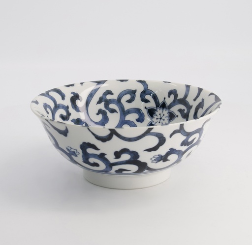 [20960] Wa Mixed Bowls Ramen 21x8.7cm 1300ml Goben Karakusa Blue 3/24