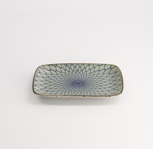 [20966] Mixed Plate Rect. 16.3x10.2cm Mesh Blue 20966  6/72