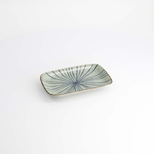 [20967] Mixed Plate Rect. 16.3x10.2cm Tokusa Blue  20967 6/72