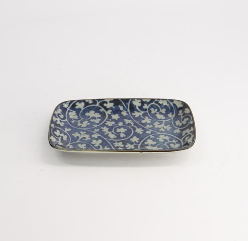[20968] Mixed Plate Rect. 16.3x10.2cm Tako-Karakusa Blue 20968 6/72