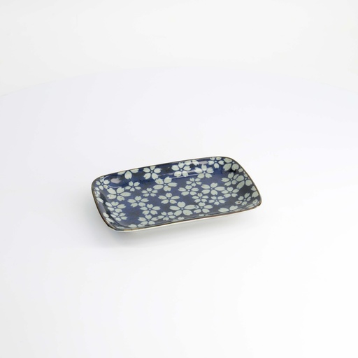 [20969] Mixed Plate Rect. 16.3x10.2cm Sakura Blue 20969 6/72