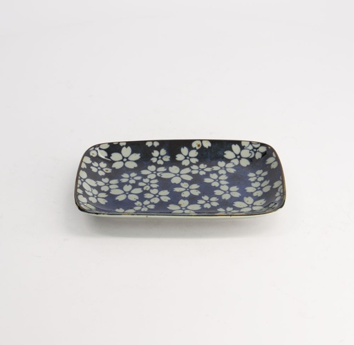 [20969] Mixed Plate Rect. 16.3x10.2cm Sakura Blue 20969 6/72