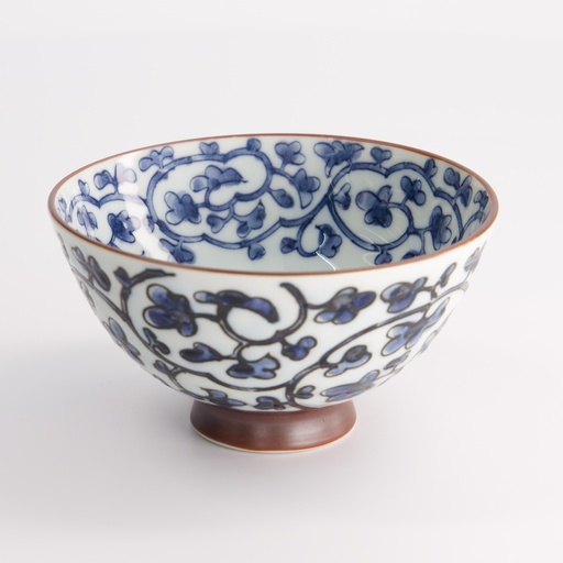 [20975] Kawaii Rice Bowl Karakusa 12.5x6.5cm 350ml Blue 5/120