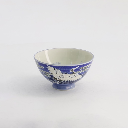 [20978] Kawaii Rice Bowl Crane 11.5x6cm 300ml Blue 5/120
