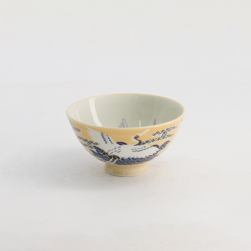 [20979] Kawaii Rice Bowl Crane 11.5x6cm 300ml Yellow 5/120