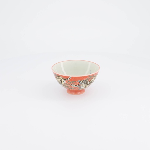[20982] Kawaii Rice Bowl Tiger 11.5x6cm 300ml Red 5/120