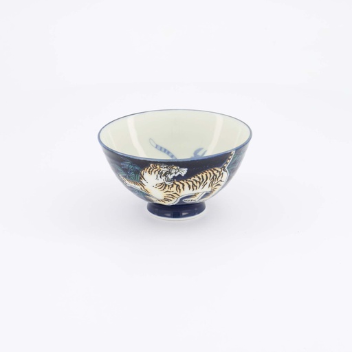 [20983] Kawaii Rice Bowl Tiger 11.5x6cm 300ml Blue 5/120