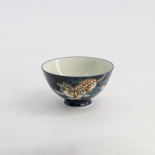 [20983] Kawaii Rice Bowl Tiger 11.5x6cm 300ml Blue 5/120