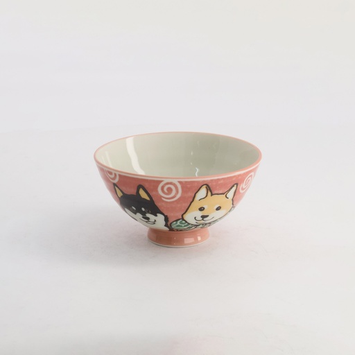 [20984] Kawaii Rice Bowl Shiba-Dog 12.5x7cm 350ml Pink 5/120