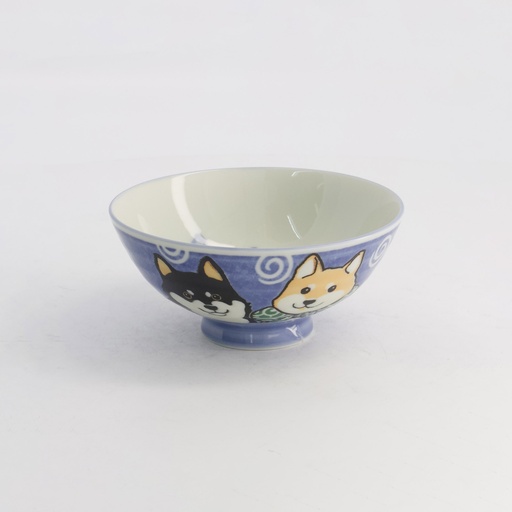 [20989] Kawaii Rice Bowl Shiba-Dog 14x6.5cm 500ml Blue 5/90