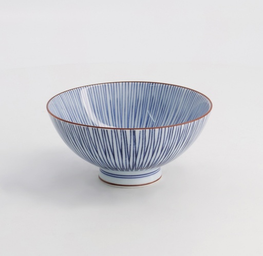 [20996] Mixed Bowls 12x6.5cm 400ml Line BL/WH A 5/120