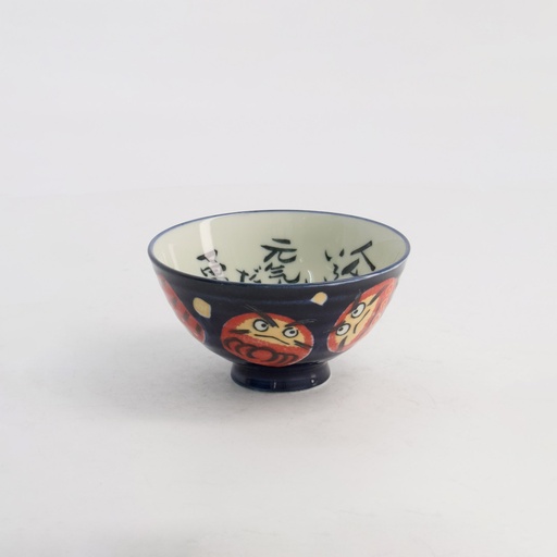 [21008] Kawaii Rice Bowl Daruma 11.4x6.2cm 300ml Blue 5/120