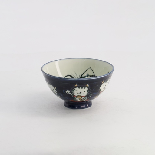 [21025] Kawaii Rice Bowl Cat Neko 11.4x6.2cm 300ml Blue 5/120