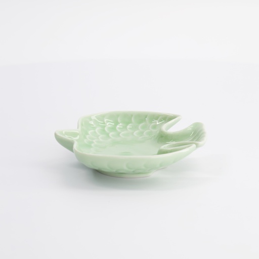 [21034] Swallow Bird Plate 12x11x3cmh Hiwa Green 10/120