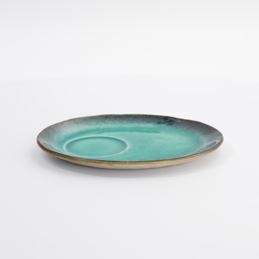 [21321] Yamasaku Turquoise Saucer 18x14x2cm 21321 6/72