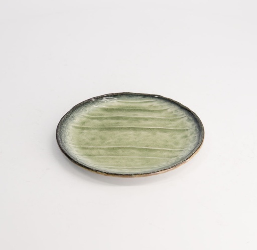 [21325] Yamasaku Plate Green 16.5x1.5cm 21325 6/72