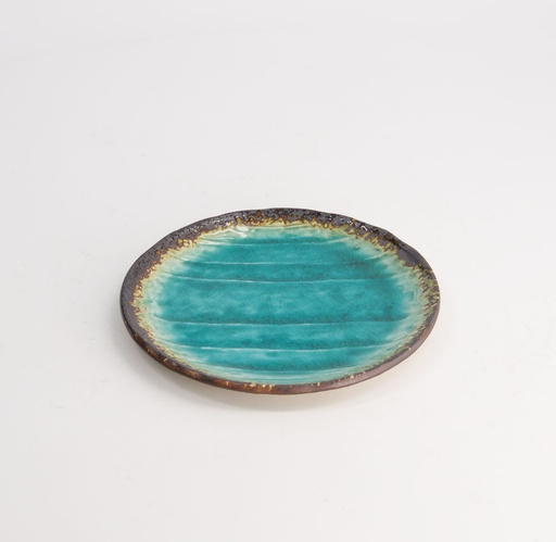 [21327] Yamasaku Plate 16.5x1.5cm Turquoise 21327 6/72
