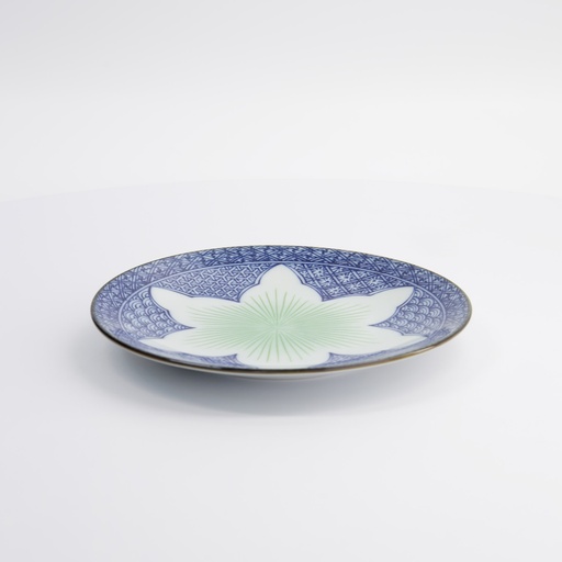 [21152] Lily Flower Plate 20x2cm Blue 21152 6/48