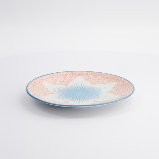 [21153] Lily Flower Plate 20x2cm Red 21153 6/48