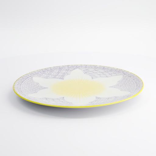 [21155] Lily Flower Plate 26x2cm Purple 21155 6/36