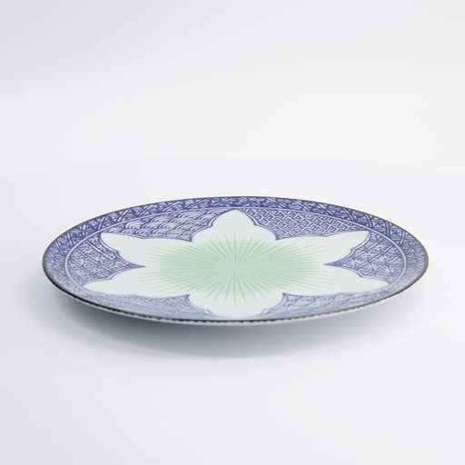 [21156] Lily Flower Plate 26x2cm Blue 21156 6/36