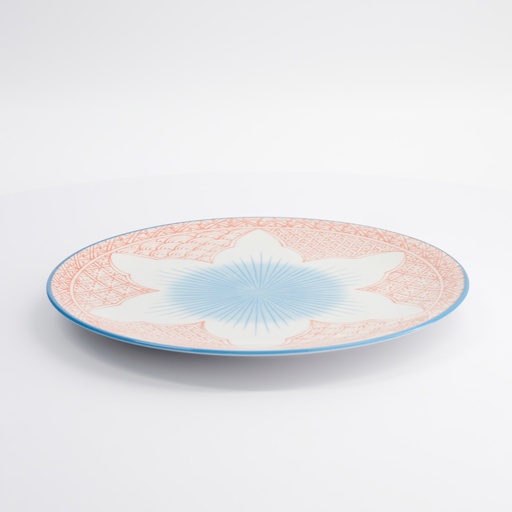 [21157] Lily Flower Plate 26x2cm Red 21157 6/36